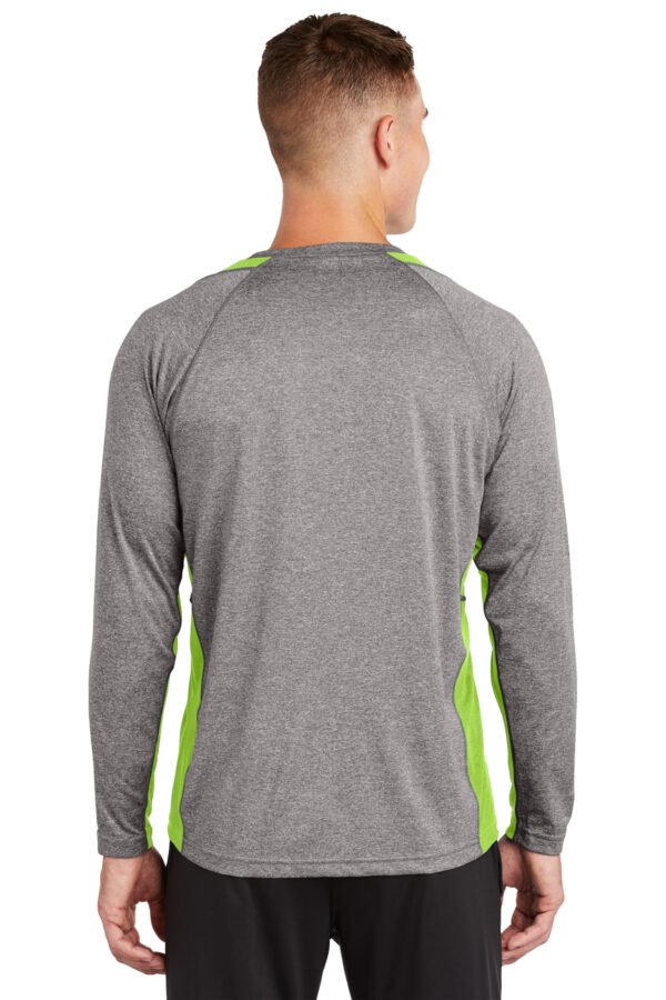 Sport-Tek® Long Sleeve Heather Colorblock Contender™ Tee - Image 2